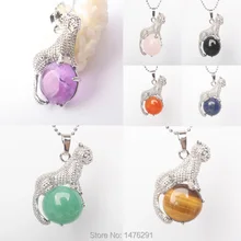 Лучший подарок Новое поступление Натуральный камень Медь животных Подвески "Леопард" Шарм ювелирные изделия 1 шт