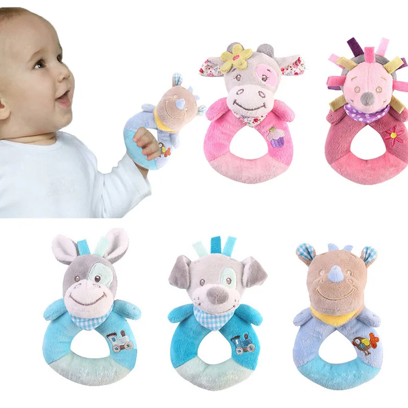 Baby Rattle Mobiles Toys For Newborn Cute Plush Animal Hand Bell Infant