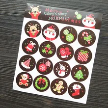 160 шт./лот Merry Рождество наклейки чашки Подарочная коробка уплотнения СТИКЕРЫ пакет для выпечки торт коробка украшения