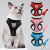 Mesh Cat Harness and Leash Breathable Reflective Kitten Cats Harnesses Small Dog Puppy Harness for French Bulldog Chihuahua Pug 1
