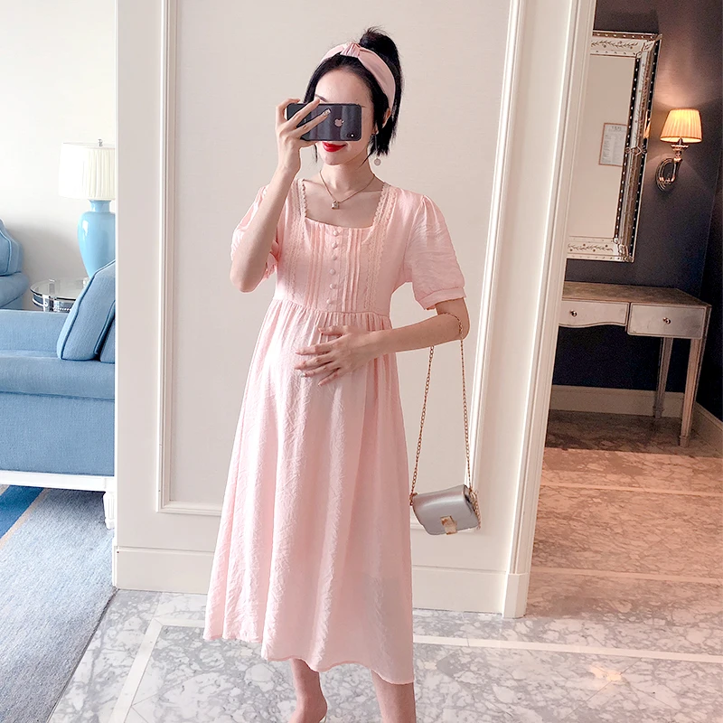 

8105# Summer Elegant Fashion Maternity Party Long Dress Bodycon Slim Clothes for Pregnant Women Pregnancy Clothing Drop Shipping