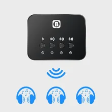 Triple link Bluetooth 4.0 stereo 3.5mm home tv Audio RCA Transmitter Receiver Wireless music Adapter sharing laucher device