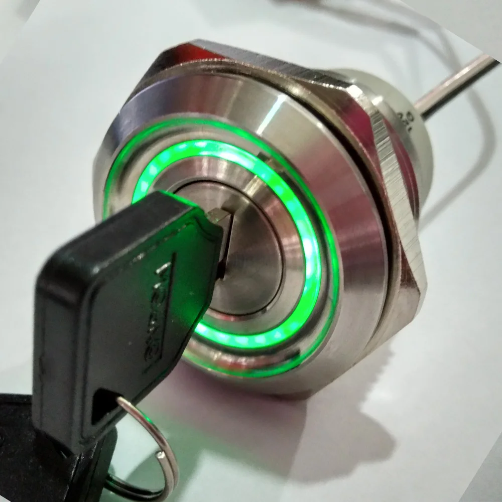 30mm 2 or 3 Position Metal 12V illumination key lock switch LAS1 AGQ30