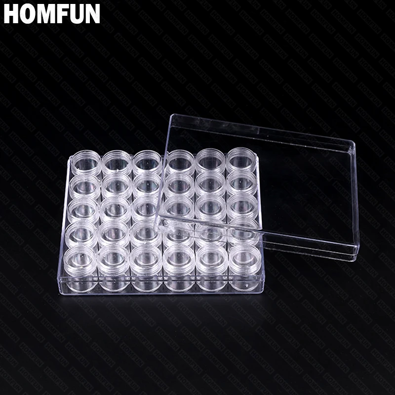 HOMFUN Алмазная вышивка инструмент для алмазной живописи! 30 решетки, прозрачный пластиковый ящик для хранения, 30 сетки ювелирное сверло коробка для хранения