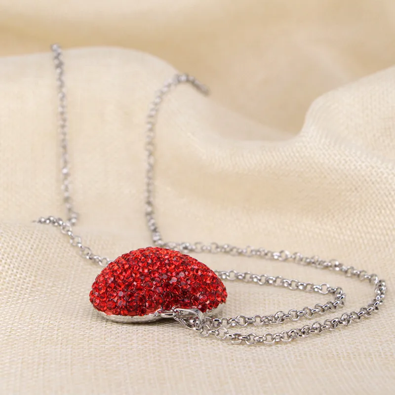 2017 Red Crystal Charm Heart Necklace Women Short Neck Accessories Choker Necklaces for Women Necklaces&Pendants XL00010 Coker