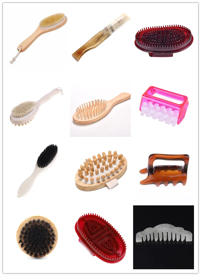 Spa Massage Brush Body Shampoo Scalp Massage Hair Washing Comb Brush Head Meridian Massage Comb