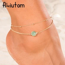 ALIUTOM Boho Opal женские браслеты на босую ногу сандалии, вязанные крючком украшение на ногу Новые ножные браслеты для женщин