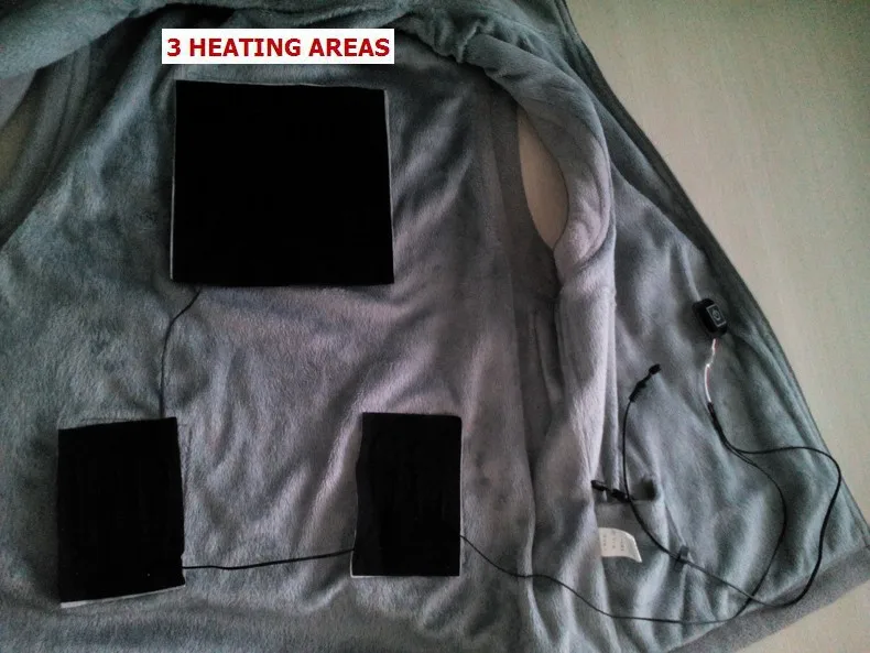 2016 New Winter Outdoor Sports 7.4V Electric Heating Vests Battery Heated Fleece Vest Men Women with 3 Carbon Fiber Heating Pads (9)