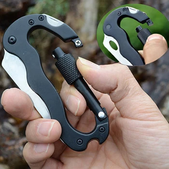 

1Pc/Set 5 In 1 Aluminum Climbing Carabiner Hook Gear Multi Buckle Rock Lock Tool