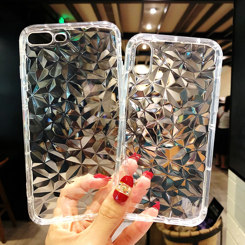 Fashion Diamond Texture Case For iPhone 6 6S 7 8 Plus X Lovely Cases