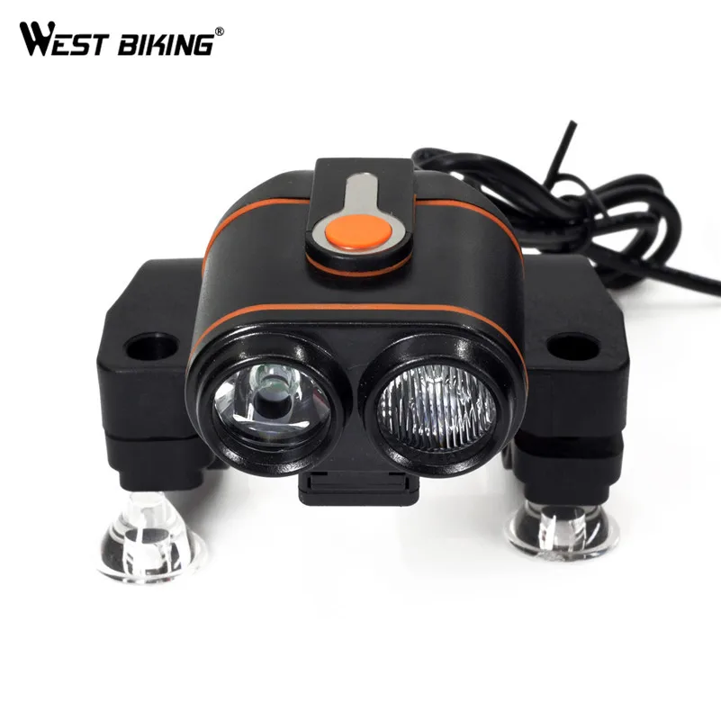  WEST BIKING Waterproof Bicycle Light CREE 2 LED Bike Headlight Lamp Flashlight With Rechargable Bat - 32801359874