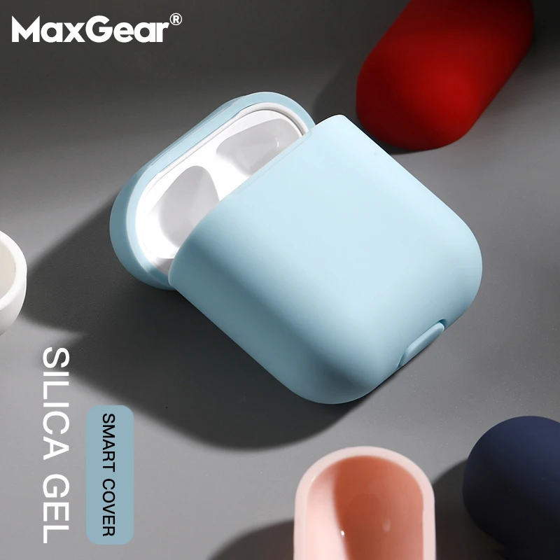 

Earphone Case For Apple AirPods 1 2 Original Silicone Cover Wireless Headphone Air Pods Pouch Protective For AirPod Silm Case
