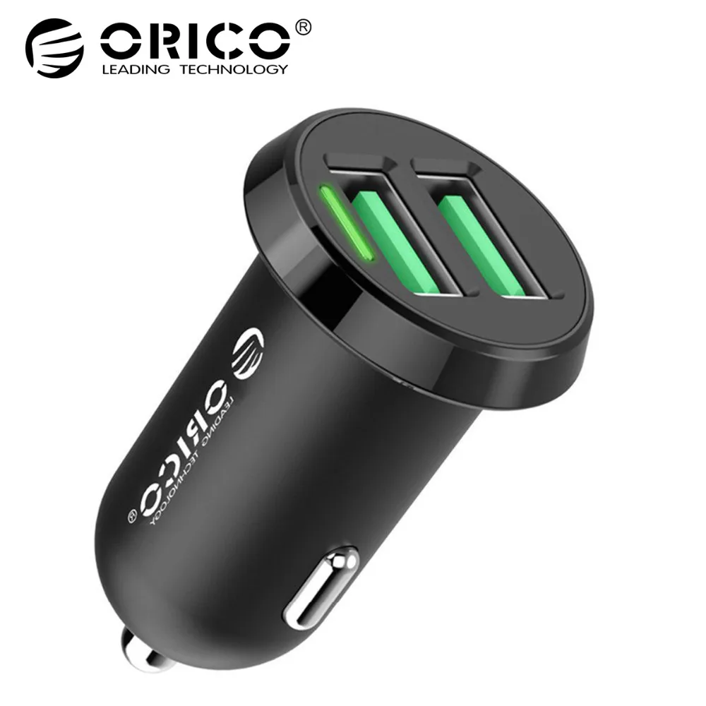 

ORICO Dual USB Car Charger 17W Output Mobile Phone 2.4A Smart Travel Adapter for iPhone 7 Samsung Xiaomi Car USB Charger