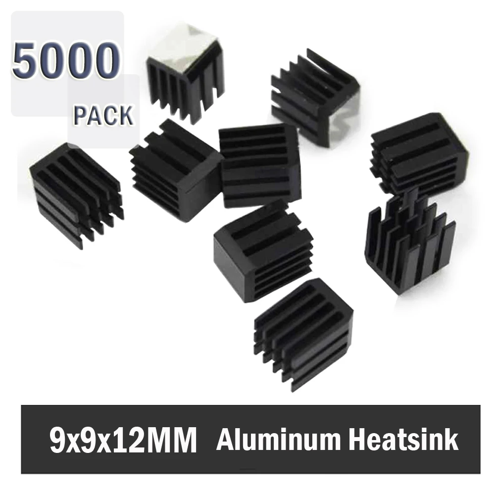 

5000PCS Gdstime 9x9x12mm Black Aluminum Heatsinks Cooling 9MM 12MM Heatsinks Chipset Heat Sink RAM Radiator Heatsink Cooler