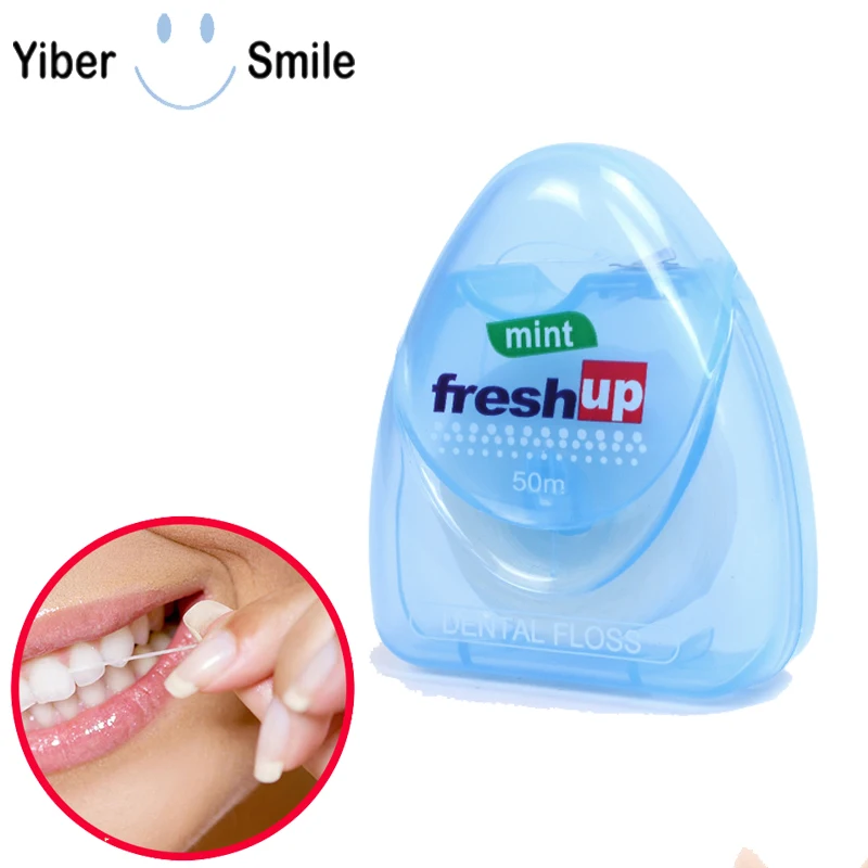 50m Portable Dental Floss Mint Flavor Teeth Cleaning Wax Interdental