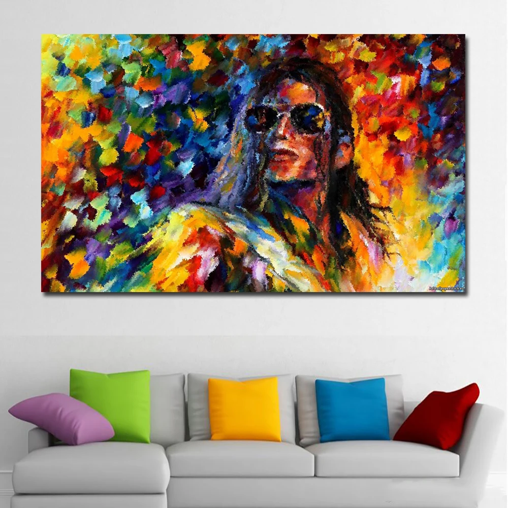 

SELFLESSLY Singer Michael Jackson Posters Splashed Color Art Silk Wallpaper Decorated Living Room free shipping
