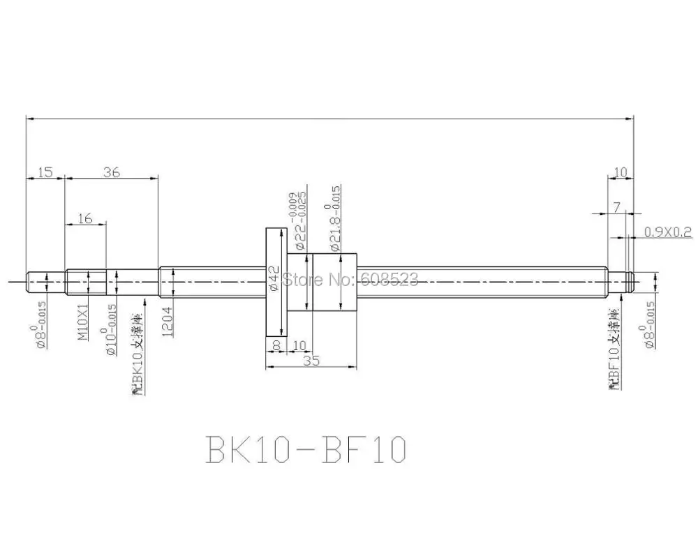 SFU1204 шарикового винта Длина 100/200/250/300/350/400/500 мм один Ballnut+ BKBF10+ Корпус шариковинтовой передачи+ муфта для станка с ЧПУ