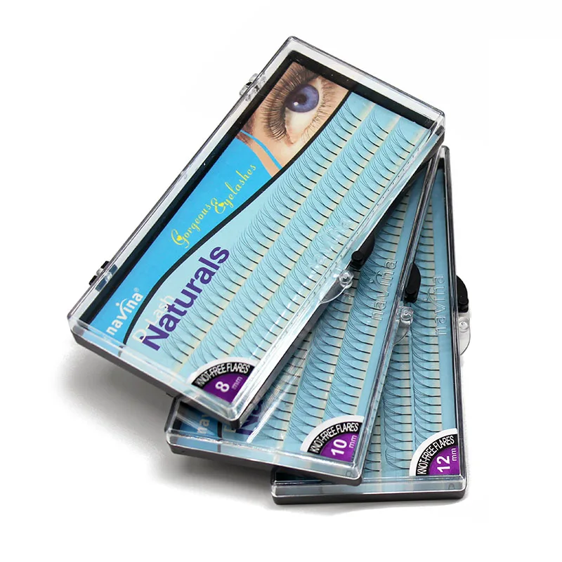 

3 cases/lot Navina D-Lash Curl Knot Free Natural Black Individual False 0.15mm Eyelashes Extension 12mm 10mm 8mm Fake Eye Lashes