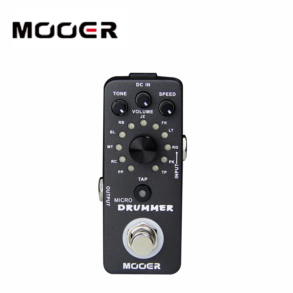 

MOOER micro drummer Digital Drum Machine 11 genres of drum patterns 3 controls