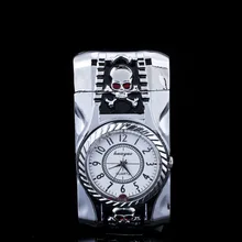 Skull modeling Lighter Clock Watch Quartz Lighter Gas Compact Butane Jet Torch Cigarette Cigar Straight Fire Lighter Men Gift Skull modeling Lighter Clock Watch Quartz Lighter Gas Compact Butane Jet Torch Cigarette Cigar Straight Fire Lighter Men Gift