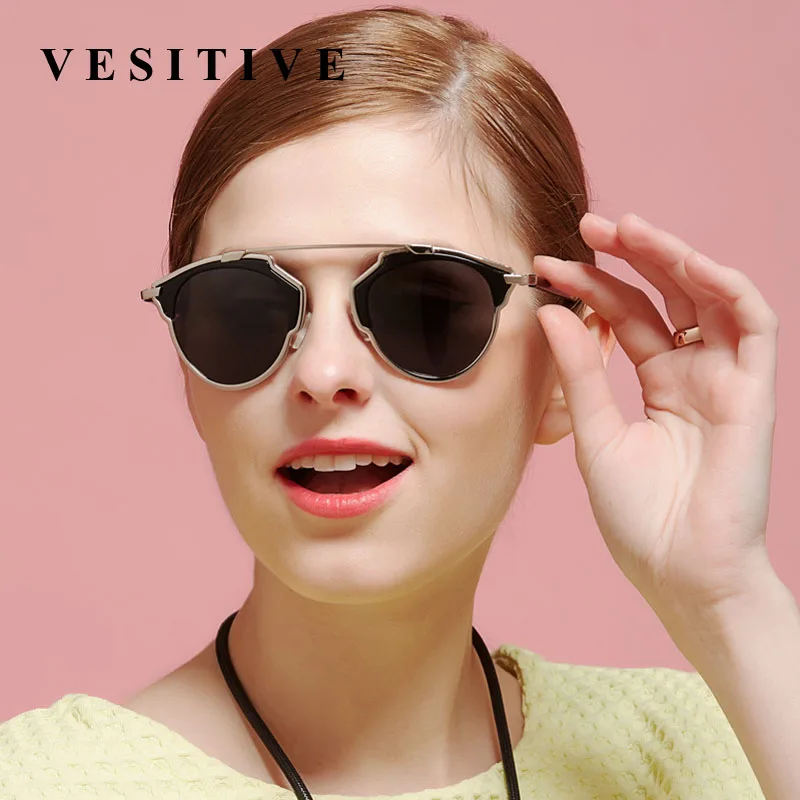 

VESITIVE Fashion Polarized Cat Eye Sunglasses Women Vintage Luxury Brand Designer Round Eyewear Men Steampunk Sun Glasses oculos