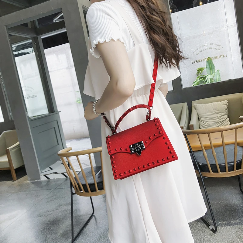 Hot 2018 Fashion Women Silicone Candy Handbags Rivet 2018 Fashion Women Silicone Candy Handbags Rivet Small Shoulder Messenger Bag Jelly Crossbody Bags