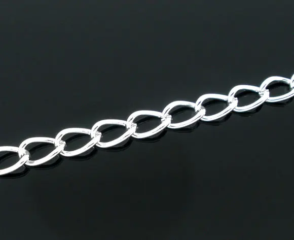 DoreenBeads 10 м Серебристые цветные цепи фурнитура 5x3 мм (B05276) yiwu|chain findings|curb chainfindings chain |