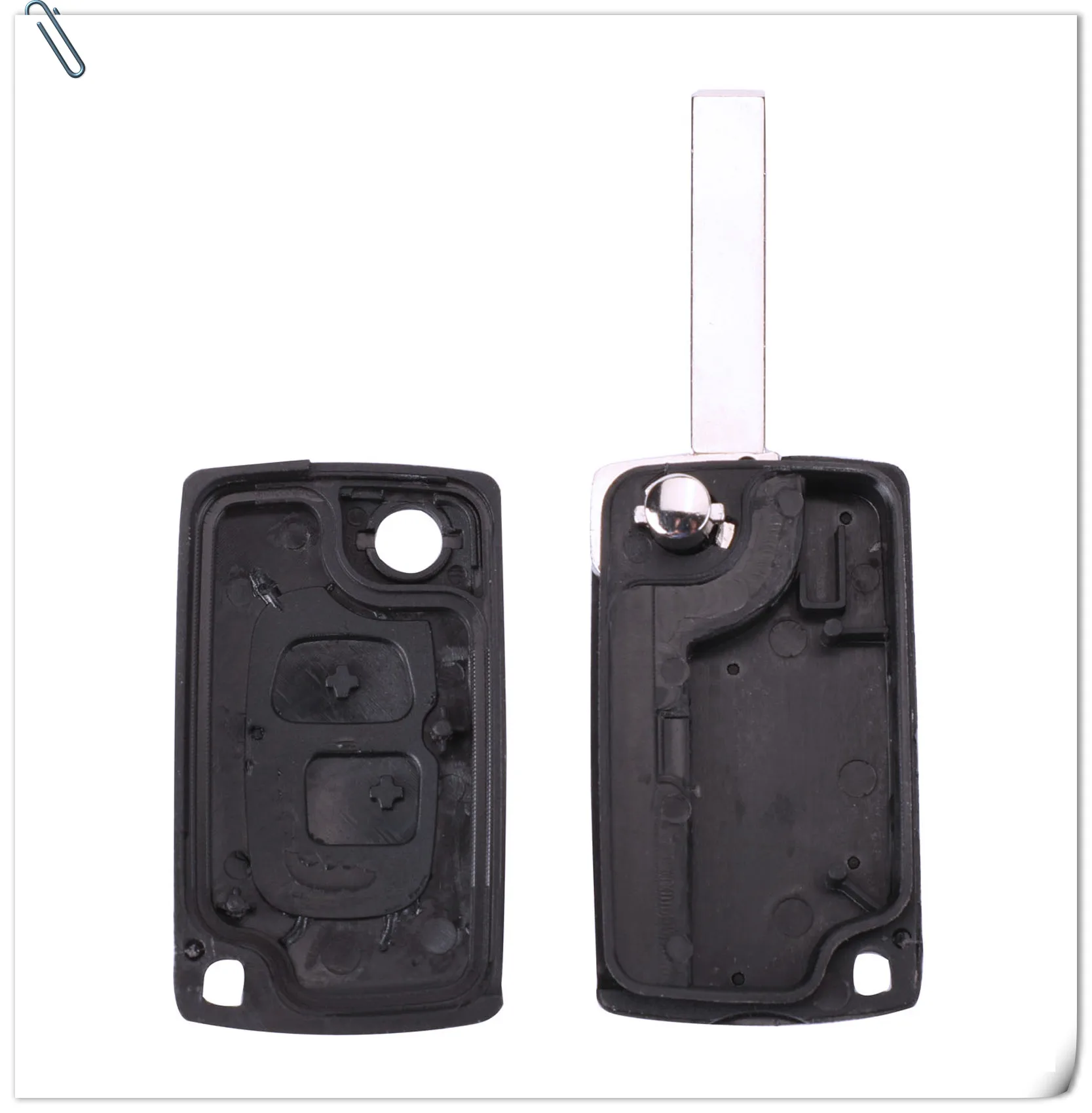 Keyforkess modificato Flip pieghevole chiave a distanza Shell misura per PEUGEOT 307 607 207 407 2BTN portachiavi Fob VA2/HU83 lama -