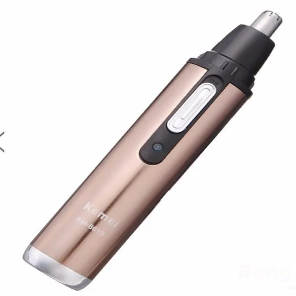 New Hot Sale Modern Design Portable Safely KEMEI KM-6619 Rechargeable Nose & Ear Hair Removal Trimmer Home Travel Champagne -2