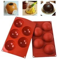 Bolas redondas molde de silicona pan cake fondant mousse chocolate bandeja cocina DIY pastel pastelería hornear decoración Herramientas Gadgets