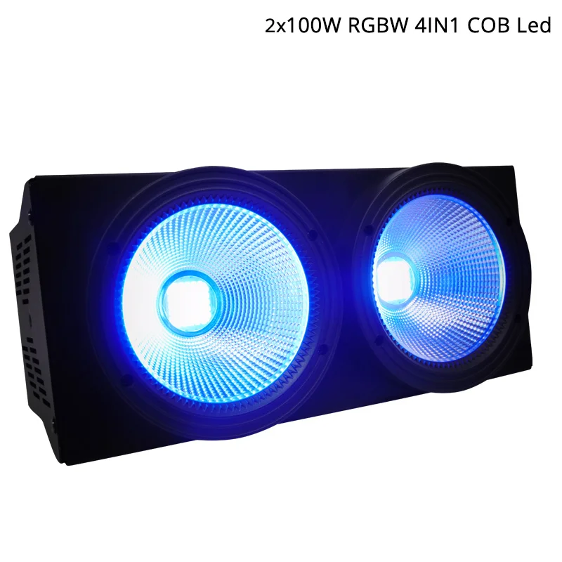 2 глаза 2x100 вт горячий светодиодный COB светильник DMX сценический светильник светодиодный светильник с эффектом ослепления холодный белый и теплый белый высокая мощность - Цвет: 2x100W RGBW 4IN1