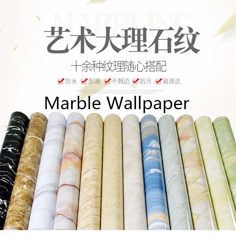 

60cm*5m A Variety of Styles Of Art Marble Wall Sticker Waterproof Self Adhesive PVC Wallpaper Kitchen Desk Door Decorative Film