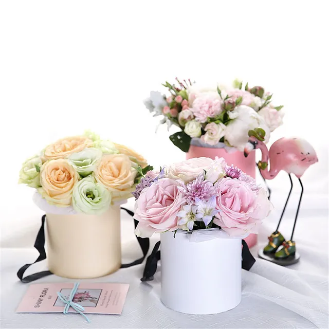 chic paper flower arrangement box with lid bucket florist bouquet paper flower boxes