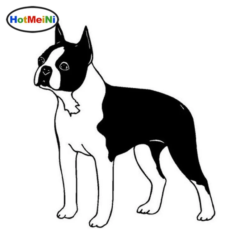 

HotMeiNi Car Styling Boston Terrier Dog Car Stickers Personality Vinyl Decal Motorcycle Accessories Black/Silver 12.7*14.3CM