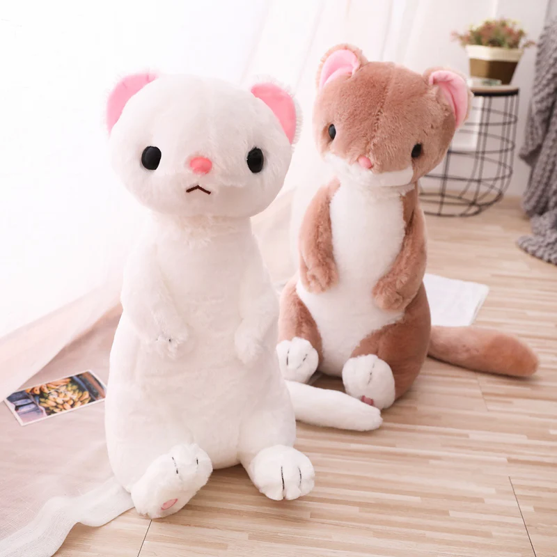 

Creative Ferret Stuffed Doll White/Coffee Soft Sitting Ferrets Forest Animal Plush Toy Kids Huggable Plushie 50cm