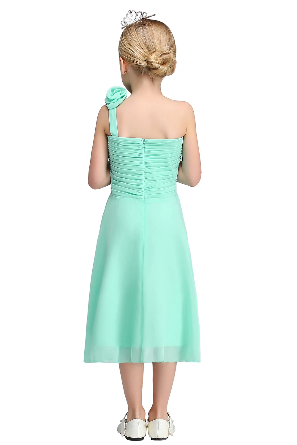 Женское шифоновое платье с одним плечом длиной до середины икры|communion dresses|flower girl