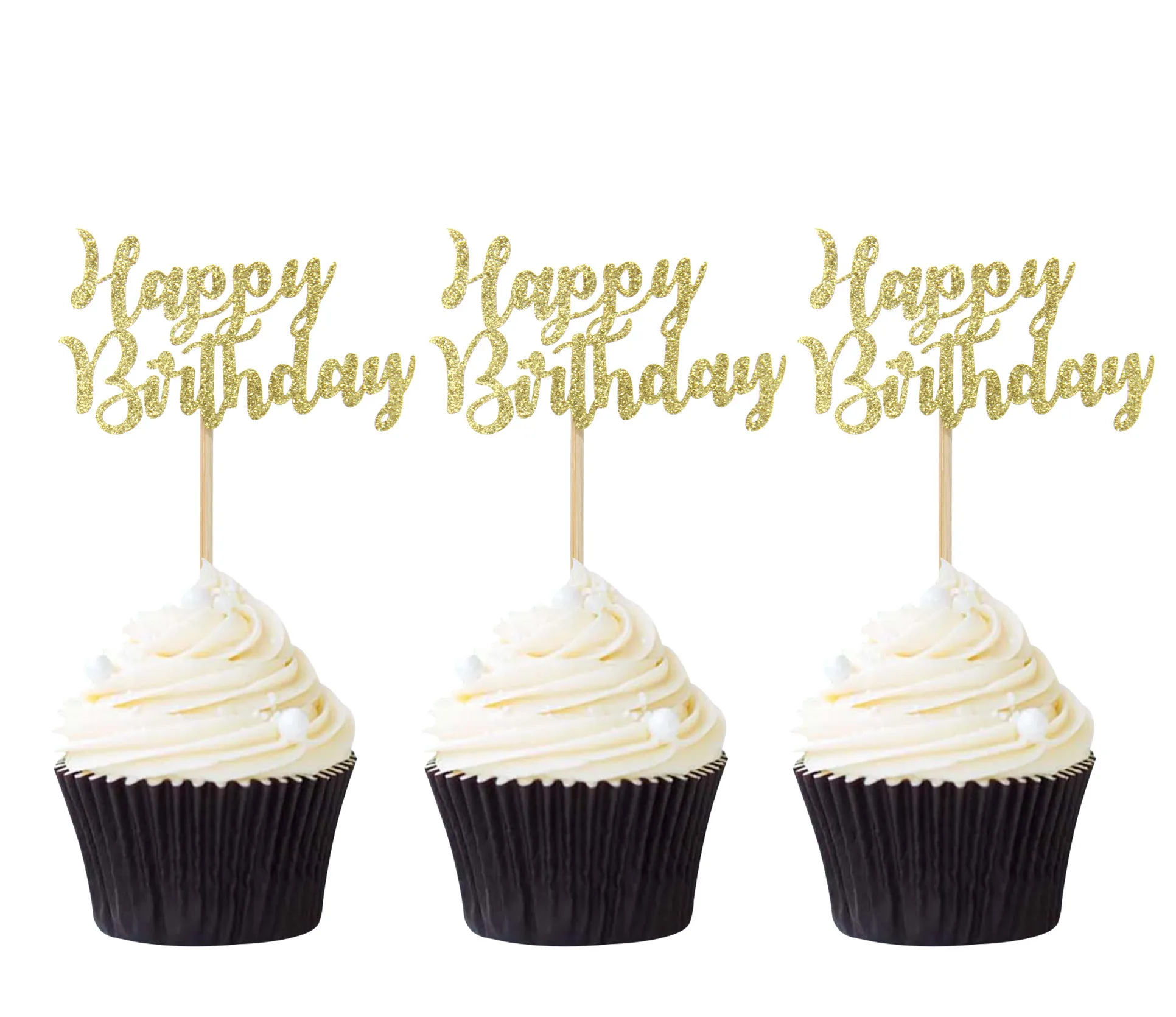 

12pcs Mini Happy Birthday Cupcake Topper Birthday Party Cake Decoration Party Supplies Free Shipping