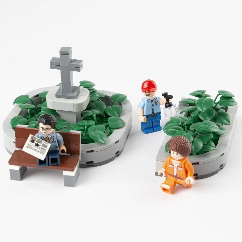 

City Parts Building Blocks Park Street Garden Parterre Plant Imitating Flower Architecture Building Blocks Assemble Bricks Toys