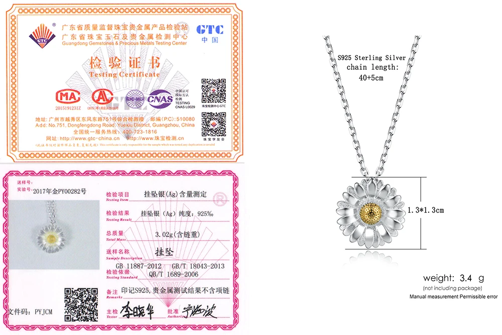 Новинка, 2 цвета, ожерелье с подвеской в виде цветка маргаритки S925, Стерлинговое Серебро 925 пробы, хорошее ювелирное изделие для женщин на свадьбу, LMNY054