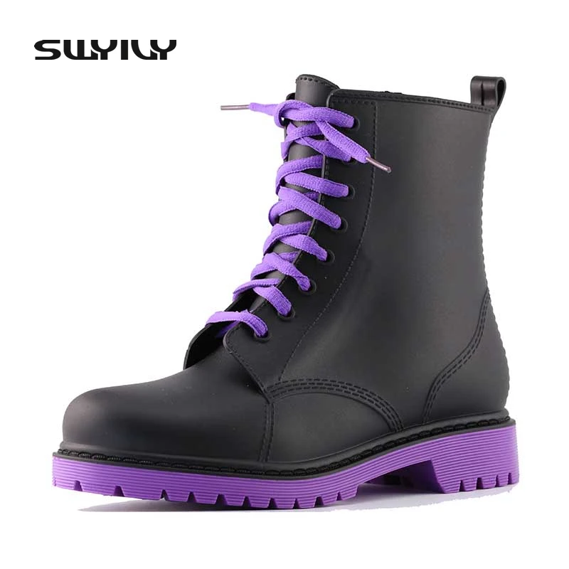 Pure Color Outdoor Rain Boots For Women38-41plus Size 2017 3 Colors Martin Waterproof Female Hot Sale Rainning Water Shoes