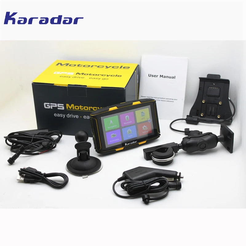 Newest 5 inch Android navigator Waterproof motorcycle GPS Navigation with WiFi BT FM Play GPS Moto