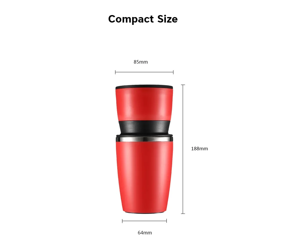 Multifunctional Portable Manual Coffee Maker Grinder Cup for Home Travel 