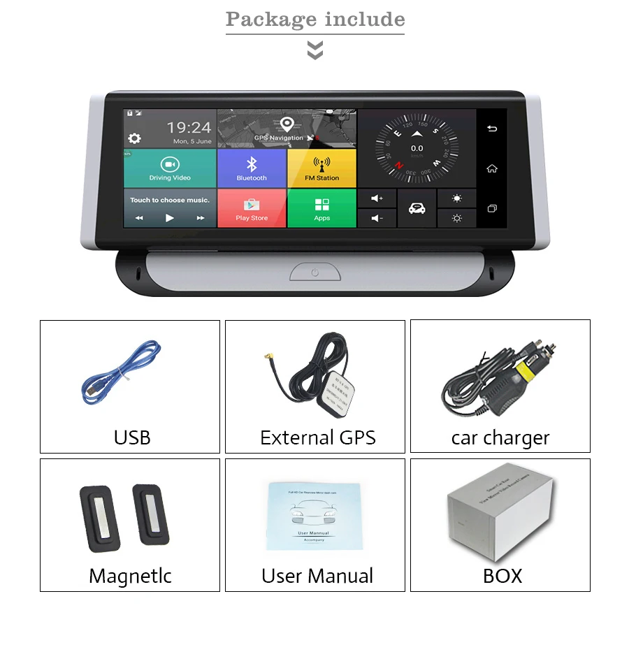 Anfilite 10 шт. Автомобильный видеорегистратор 4G ADAS gps навигация Full HD 1080 P 6,8" Android 5,1 видеорегистратор видеомагнитофон с двойным объективом сенсорная камера