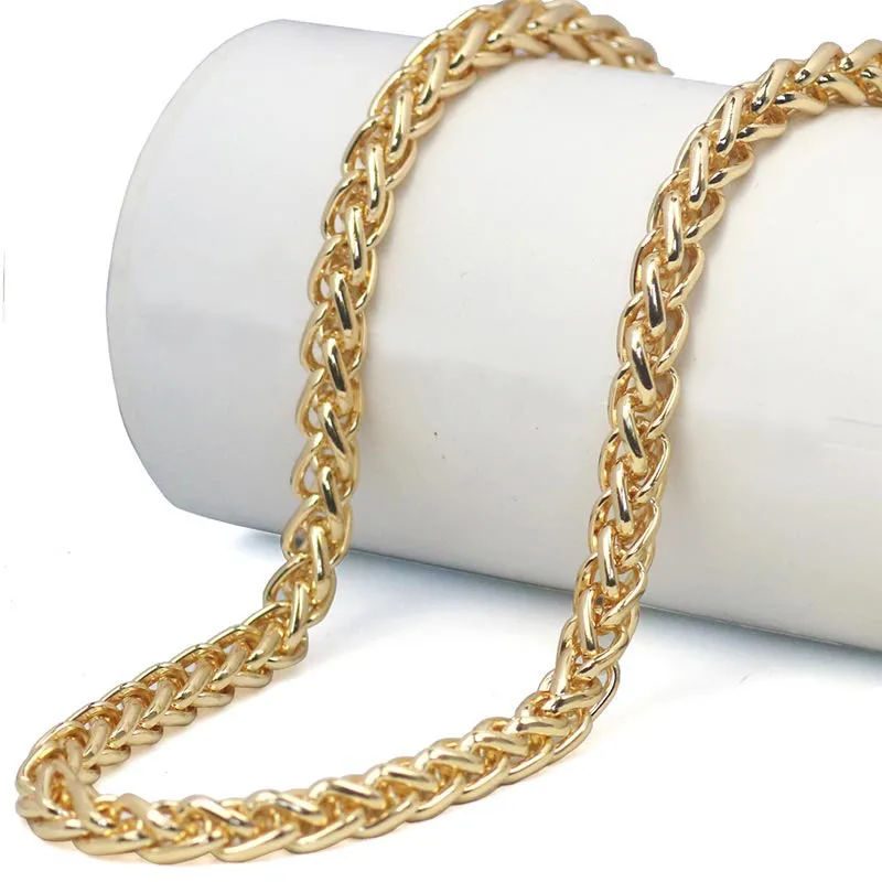 Braided Gold Wheat Link Franco Chain Necklaces Gold Man Stainless Steel ...