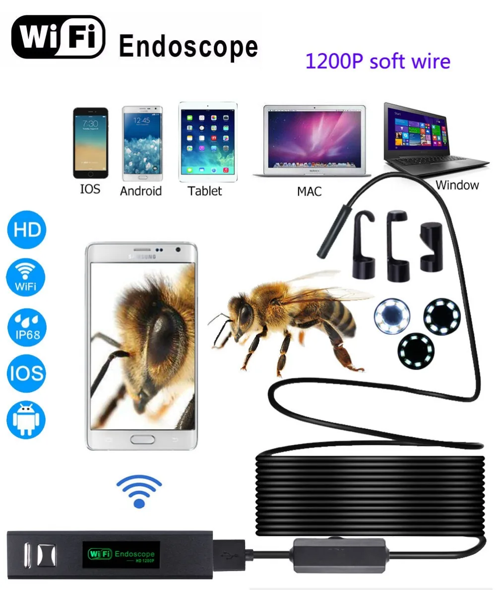 HD 1200P 8mm Wifi Camera soft wire 1M 2M 3.5M 5M 10M option Endoscope IP68 Waterproof Camera Borescope Wifi Endoscope Camera HD 1200P 8mm Wifi Camera soft wire 1M 2M 3.5M 5M 10M option Endoscope IP68 Waterproof Camera Borescope Wifi Endoscope Camera