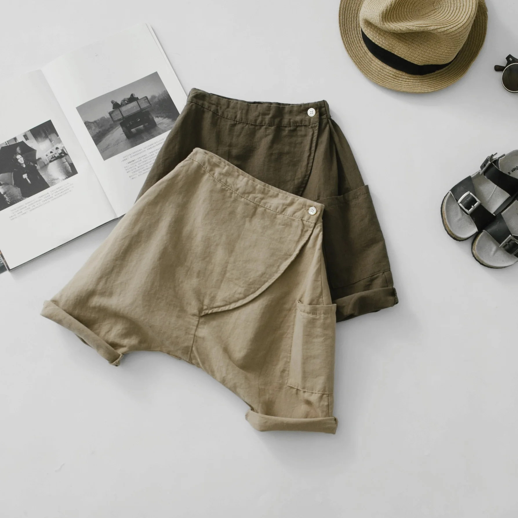 

Summer Kids Linen Pants Korean Fashion Baby Kids Girl Boys Harenm Clothings