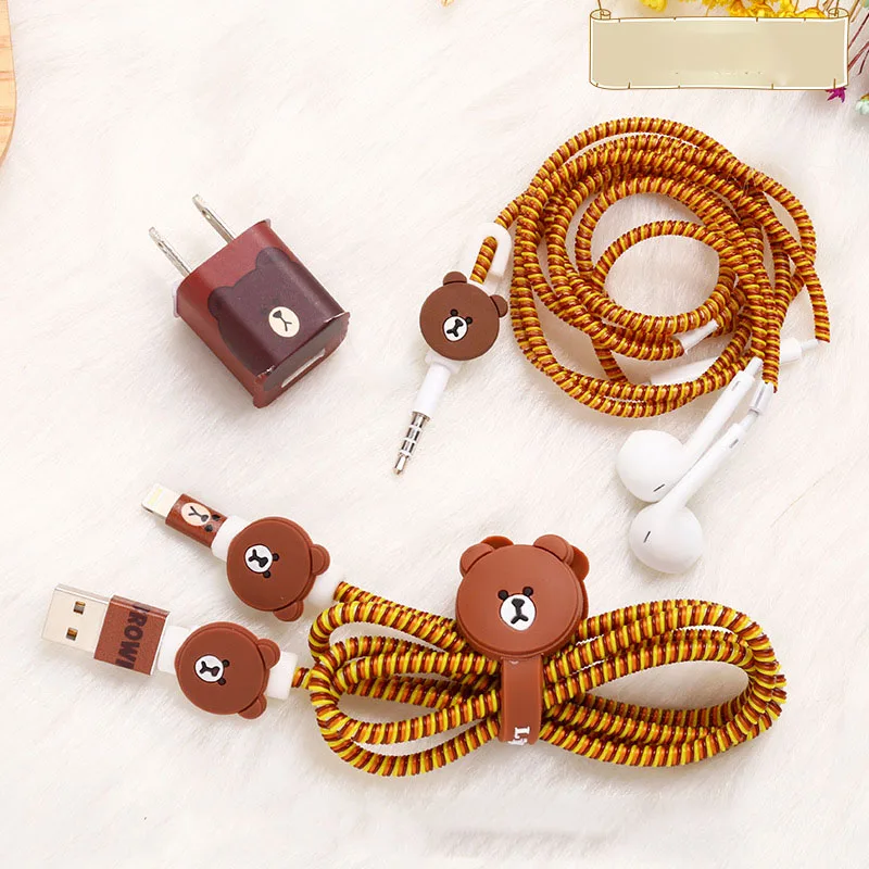 

New Cable Winder Diy Set TPU Spiral USB Charging Cable Protector Earphone Cord Protection for Iphone 5 5s 6 7 8 Charger Stickers