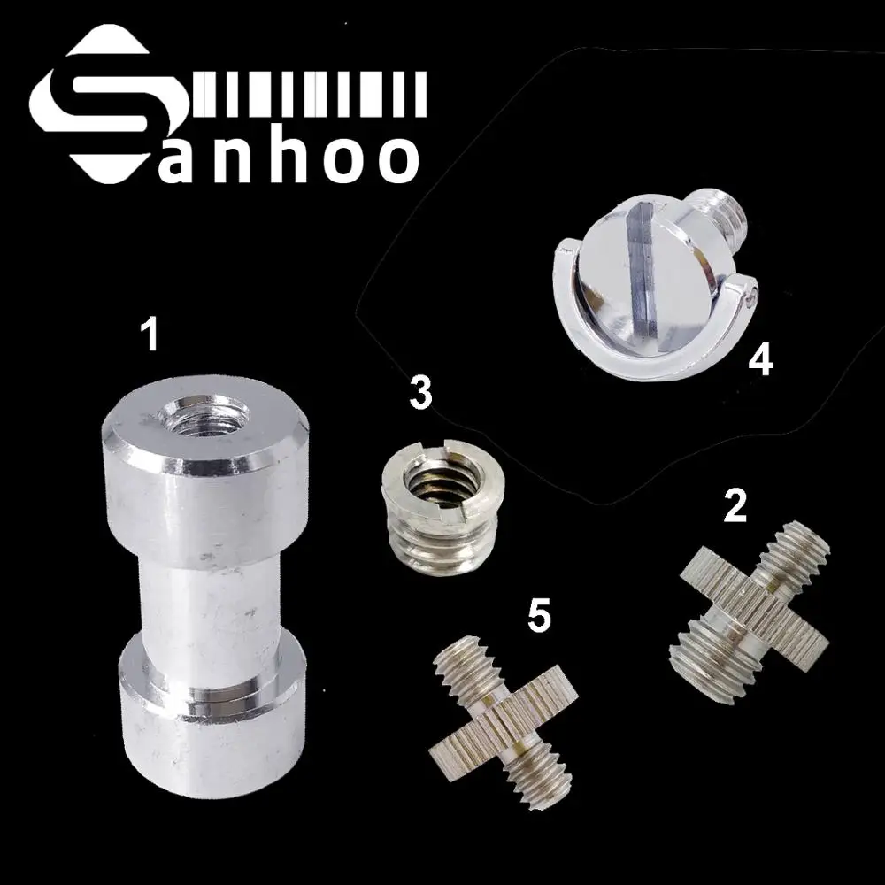 

5in1 1/4" to 3/8" Male to Female Thread Screw Mount Adapter Tripod Plate Screw For Camera Flash Tripod Light Stand