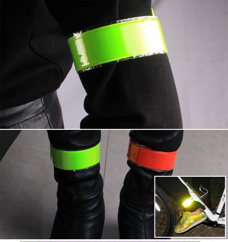 Bicycle Reflector Strips Rollable Beamed Leg Arm MTB Bike Bicycle