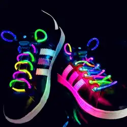 Горячие светодиодная светящаяся вспышка свет свечение ремень шнурки вечерние Дискотека Декор спортивная обувь на шнуровке плоские шнурки